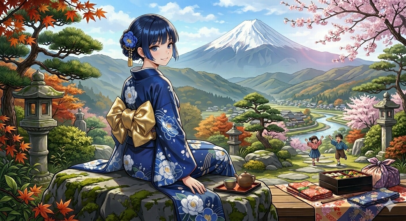 日本封建時代のピクニック | の人気AIイラスト・グラビア