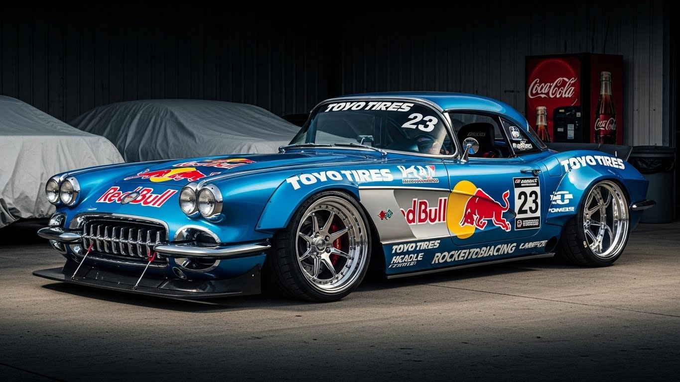 トーヨータイヤレッドブルコルベットのドリ車 | の人気AIイラスト・グラビア