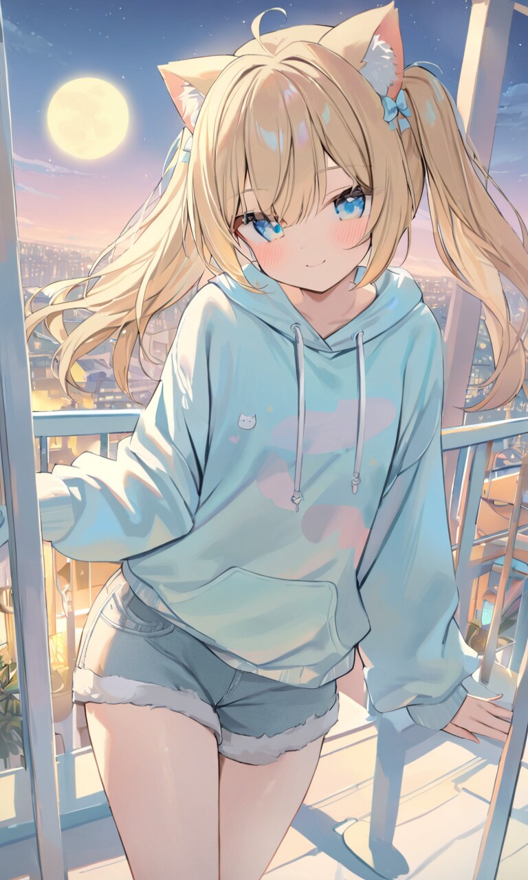 こるり「月が綺麗」まや「ですねとつけると文学作品に」こるり「？」 | の人気AIイラスト・グラビア