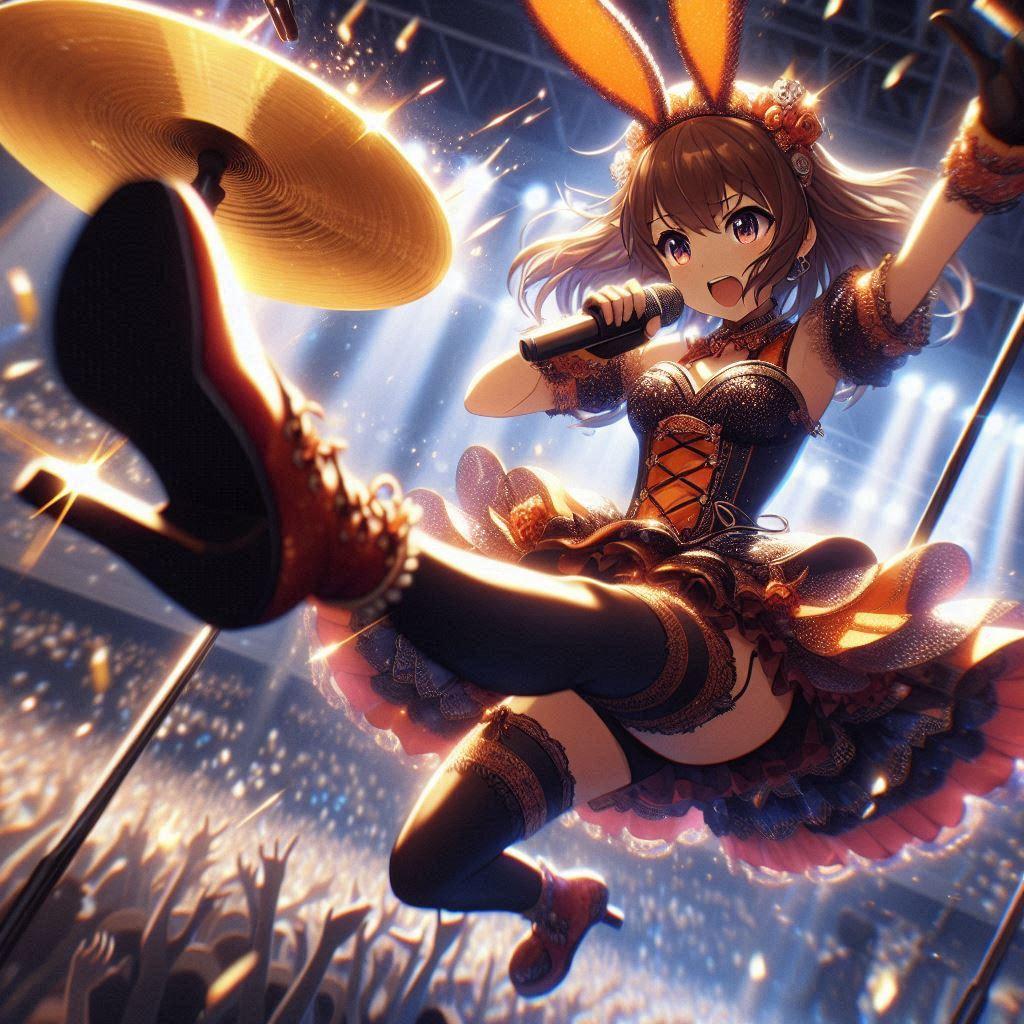 オレンジうさ耳シンバルキーーーック！！
