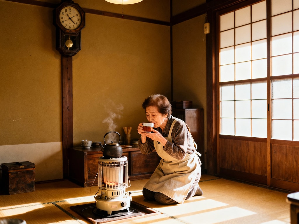 お茶を飲むおばあちゃん