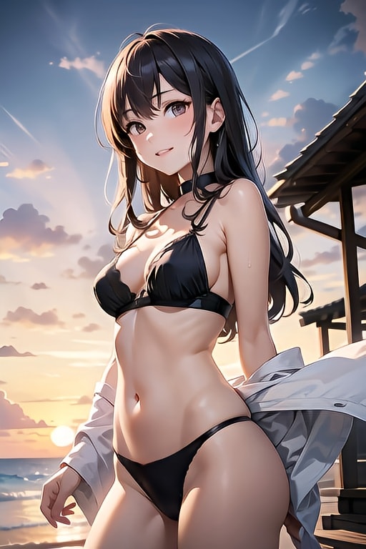 黒ビキニ（前から）