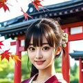 紅葉の神社 4枚目