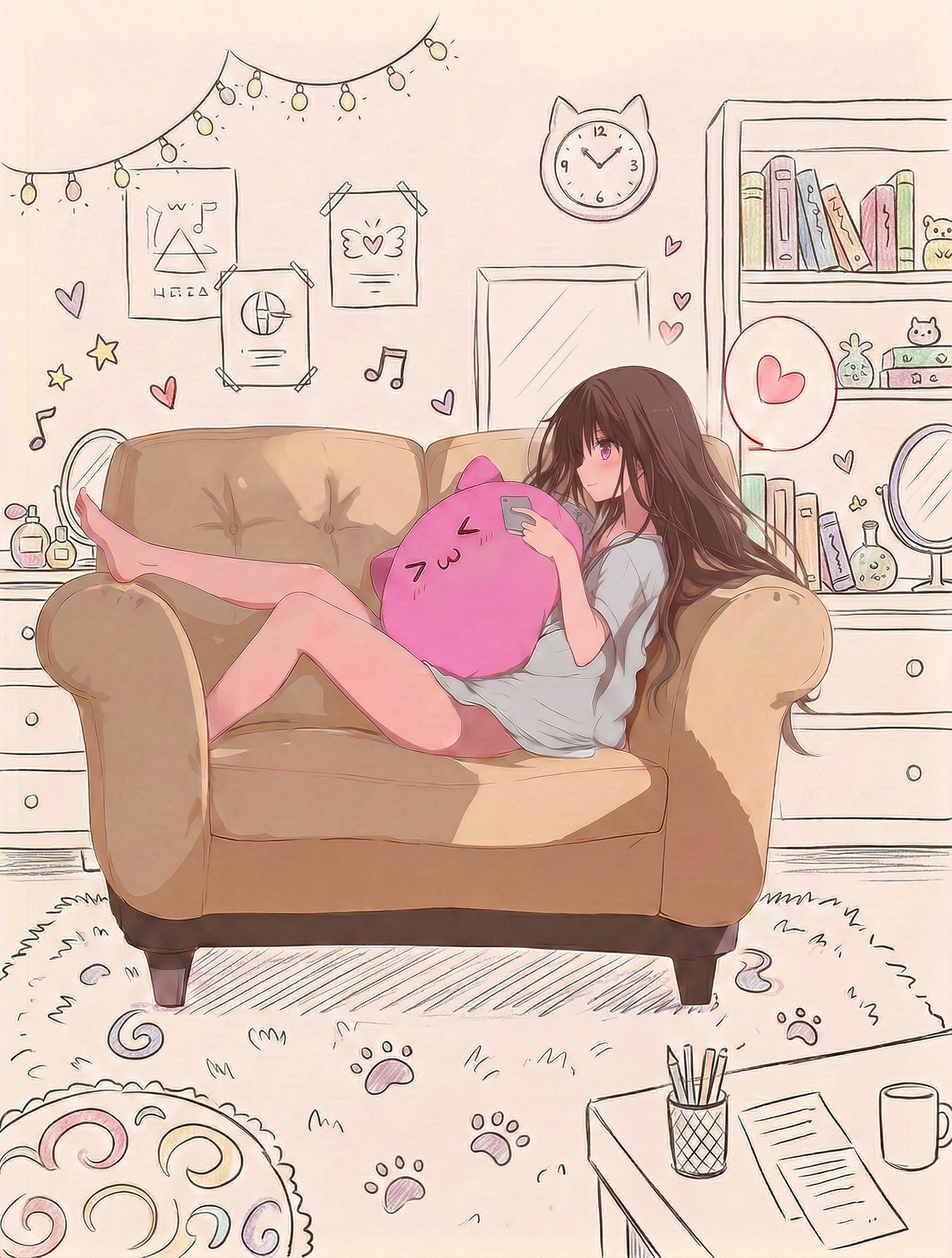 お家でゴロゴロ | の人気AIイラスト・グラビア