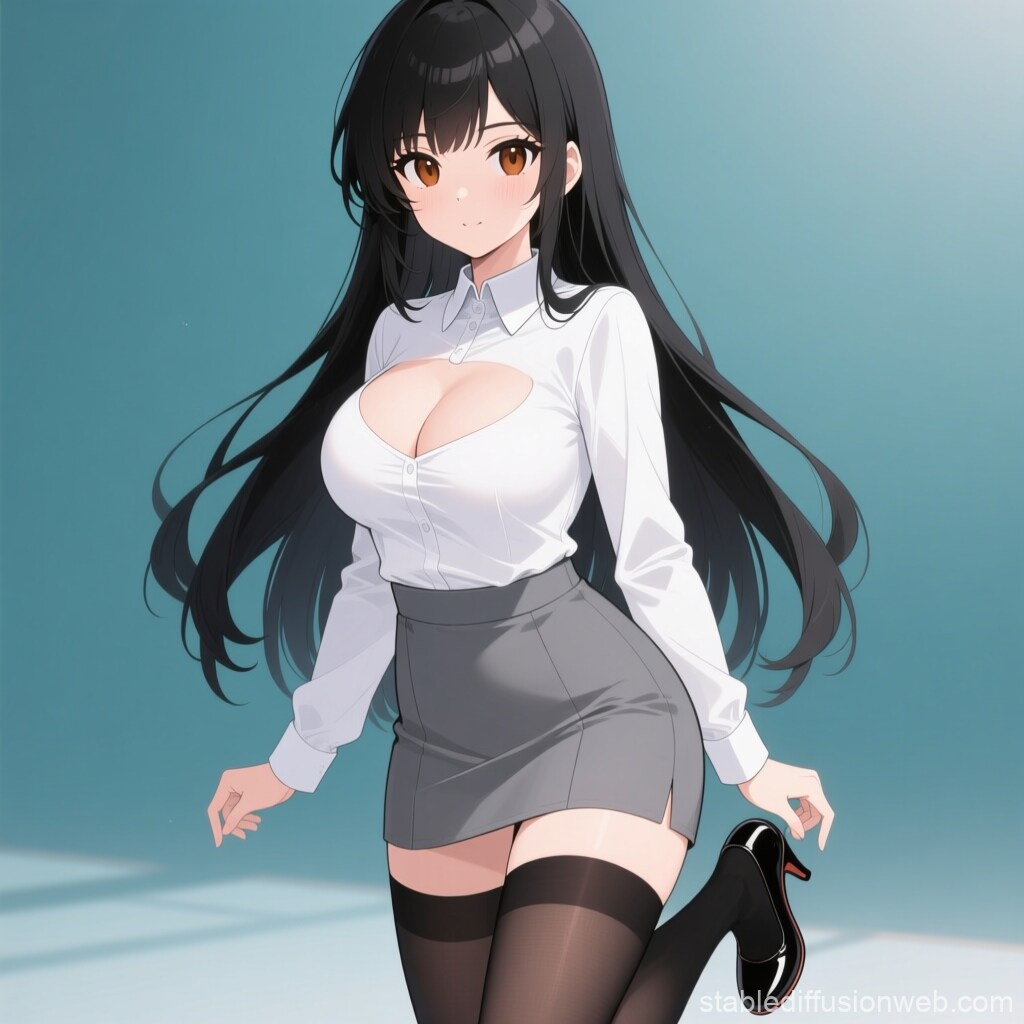 黒髪女子