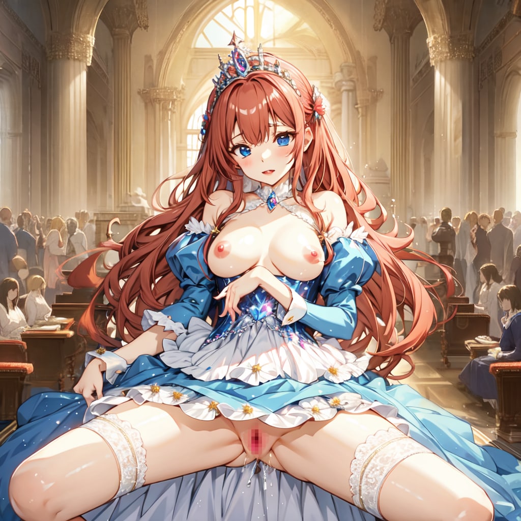 [2枚] 【再投稿】「ああ神様おゆるしください！姫は・・姫は・・人前でオマンコを出すことがやめられないのです！ああなんて背徳的！イクっ♥」（姫さま！の１６）