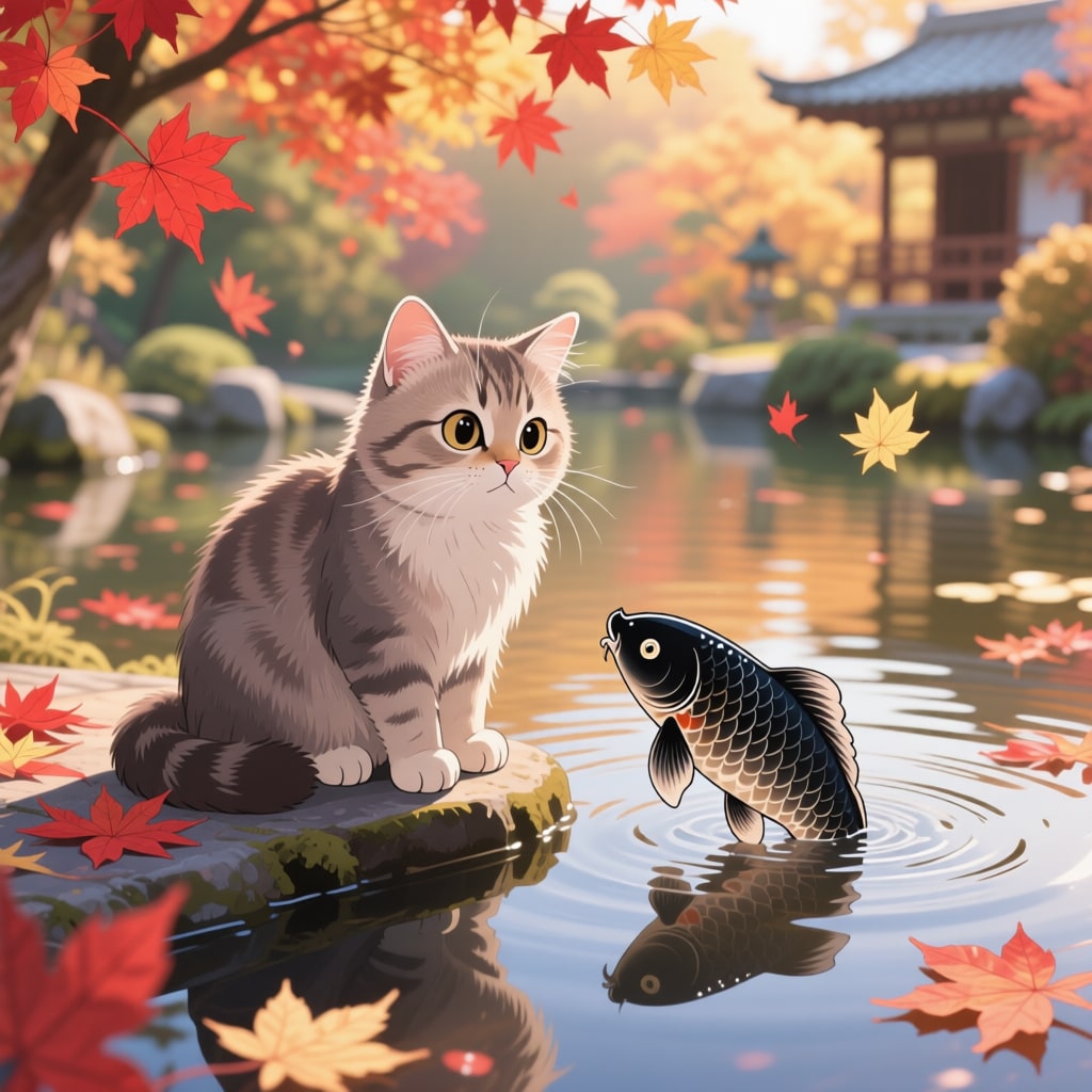 池のほとりで交わす、ふたりの挨拶