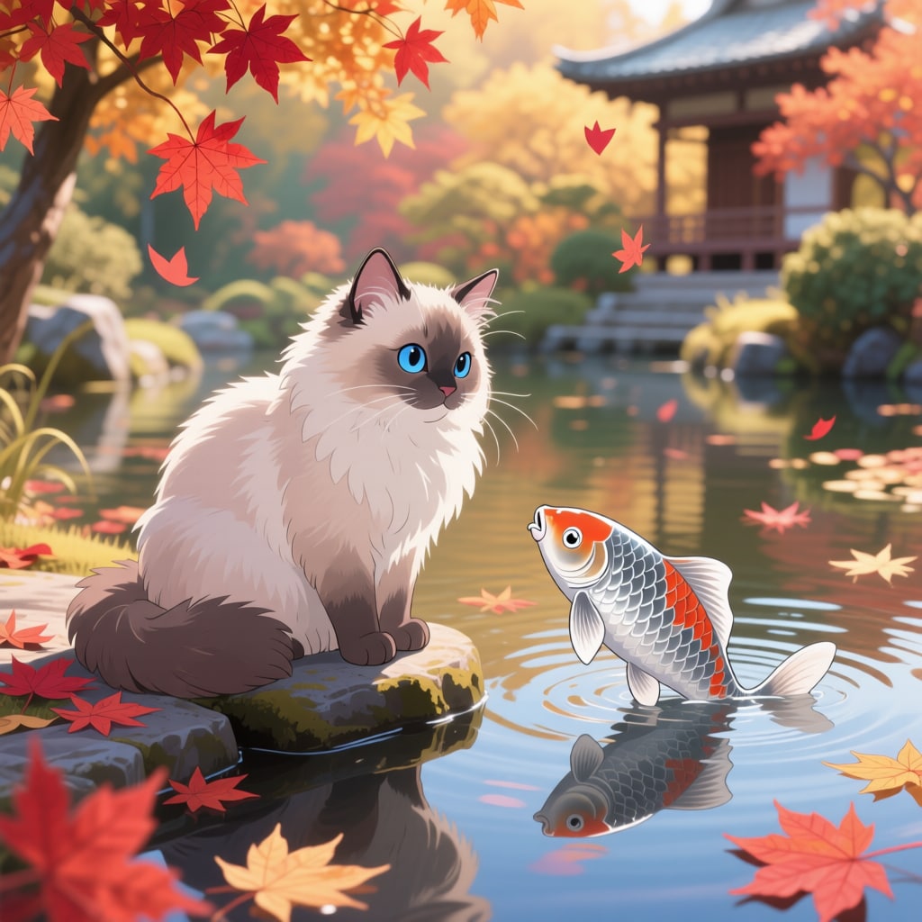 池のほとりで交わす、ふたりの挨拶