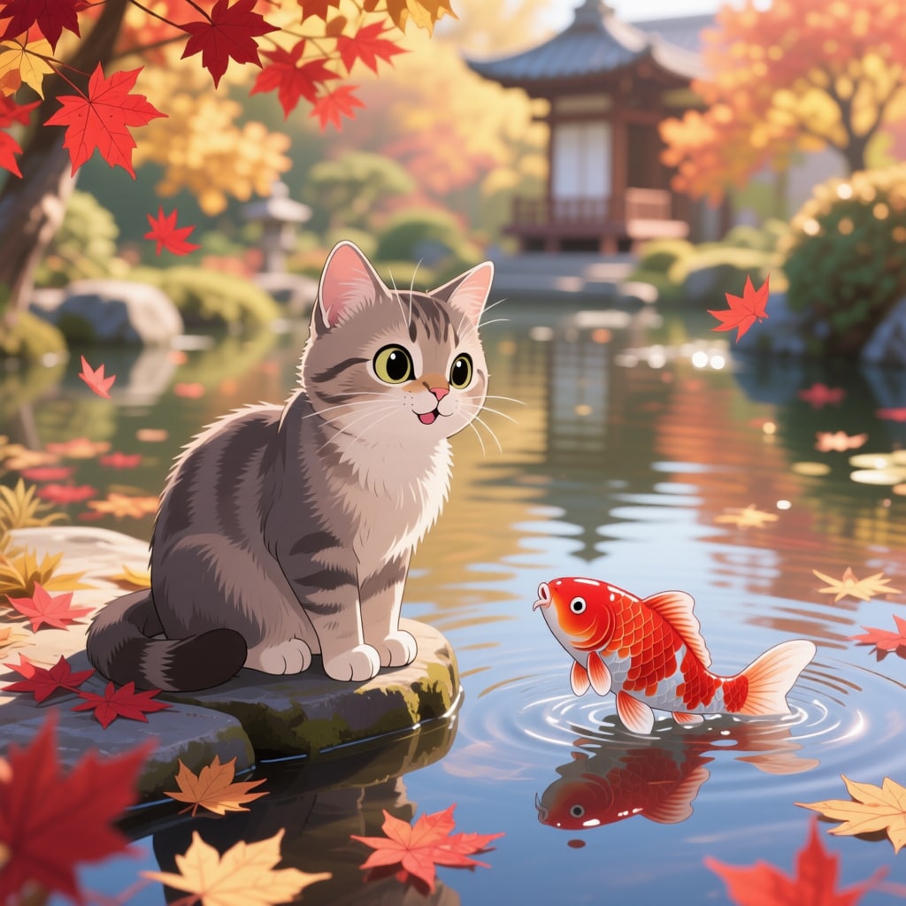 池のほとりで交わす、ふたりの挨拶