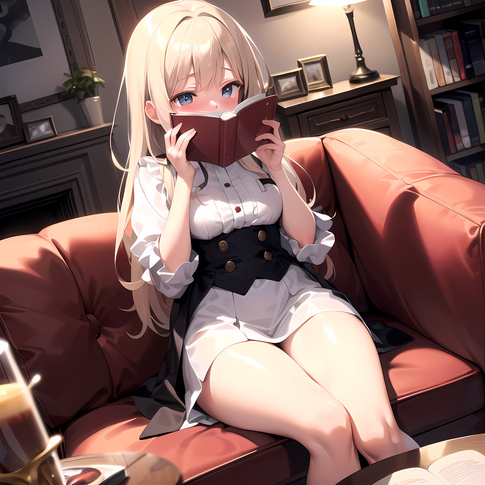 謎の本を必死に読んでいる女の子