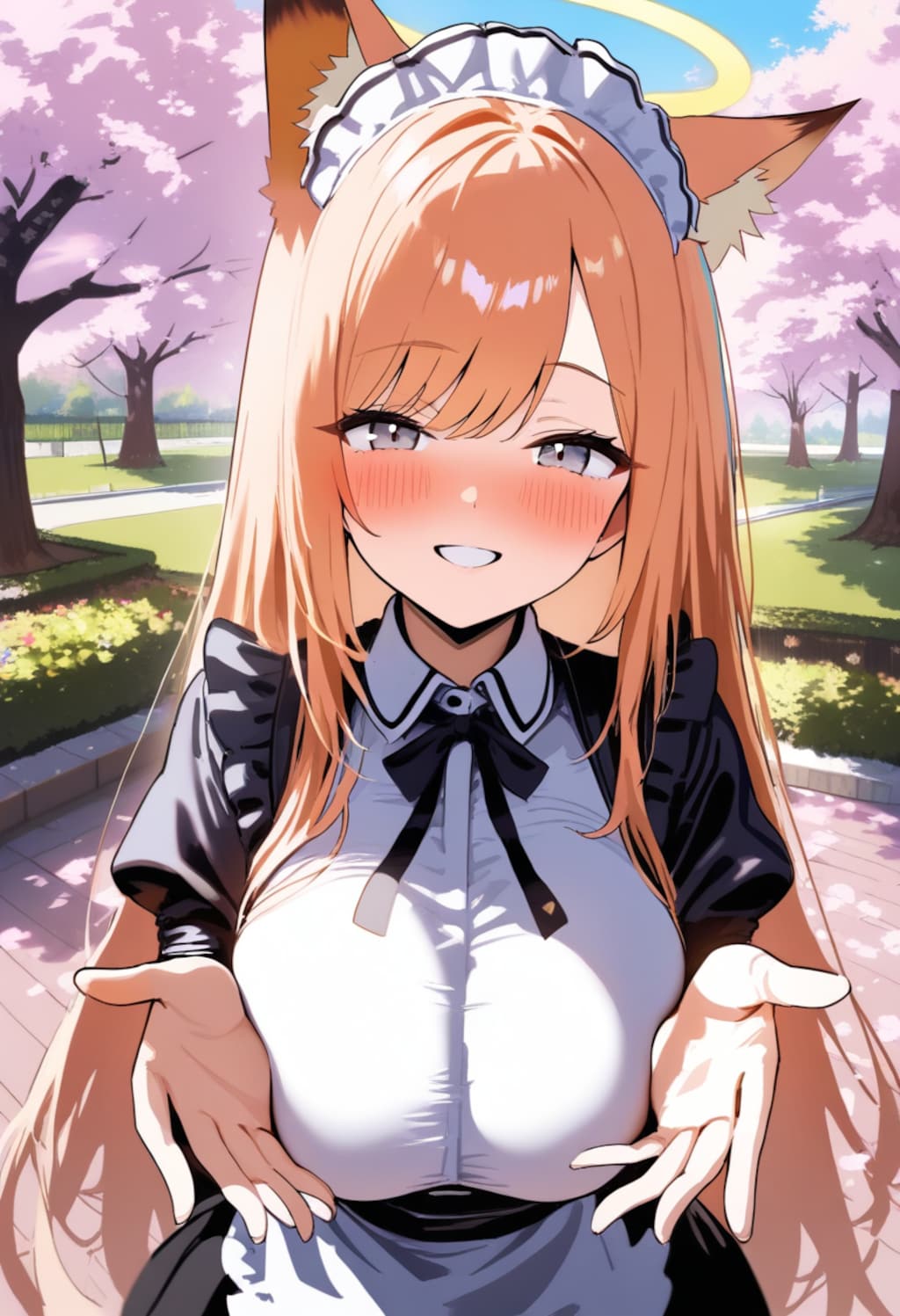 チフユの春🌸のメイドコス🧹👗