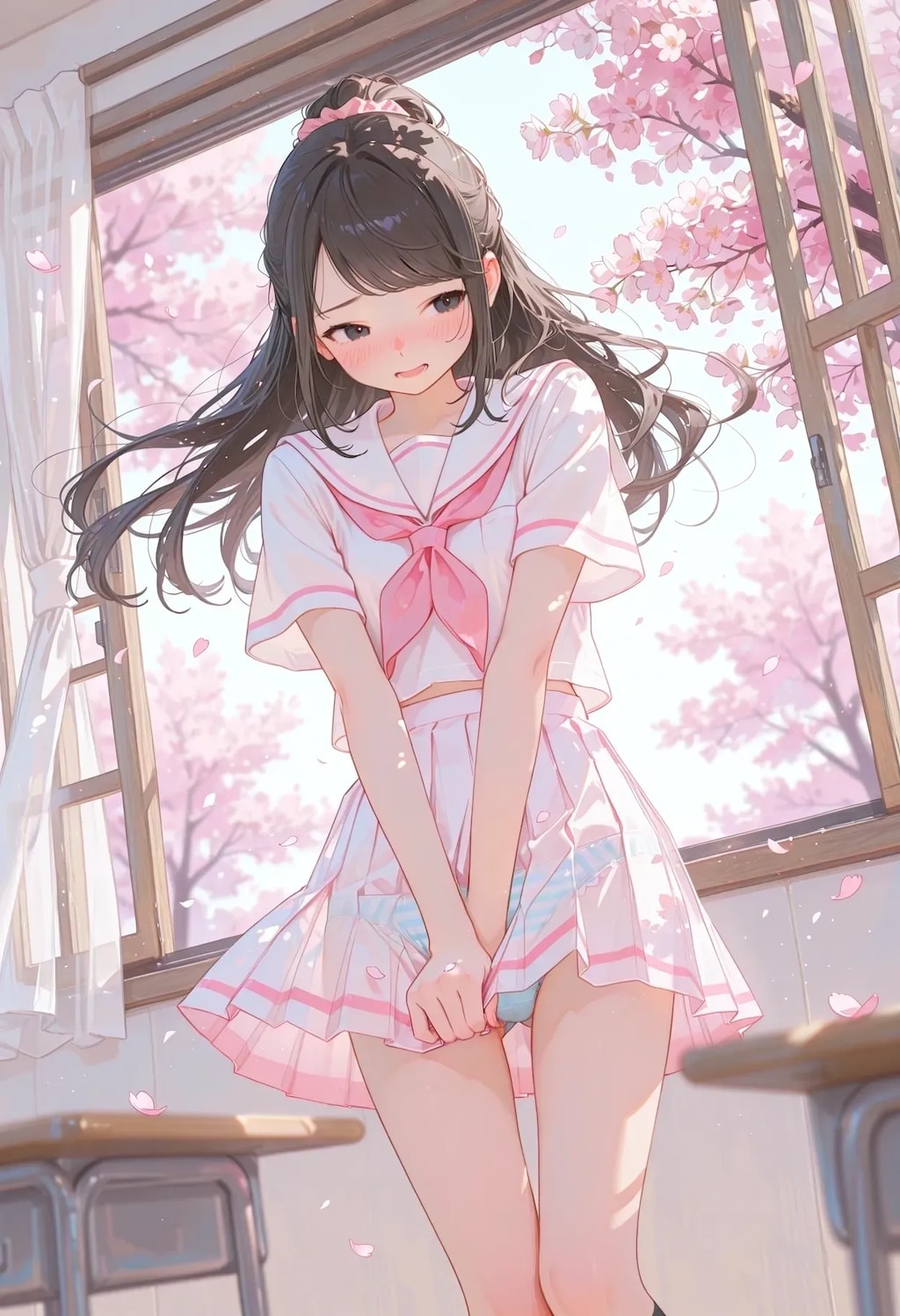 このスカート、なんか透けてない？/////