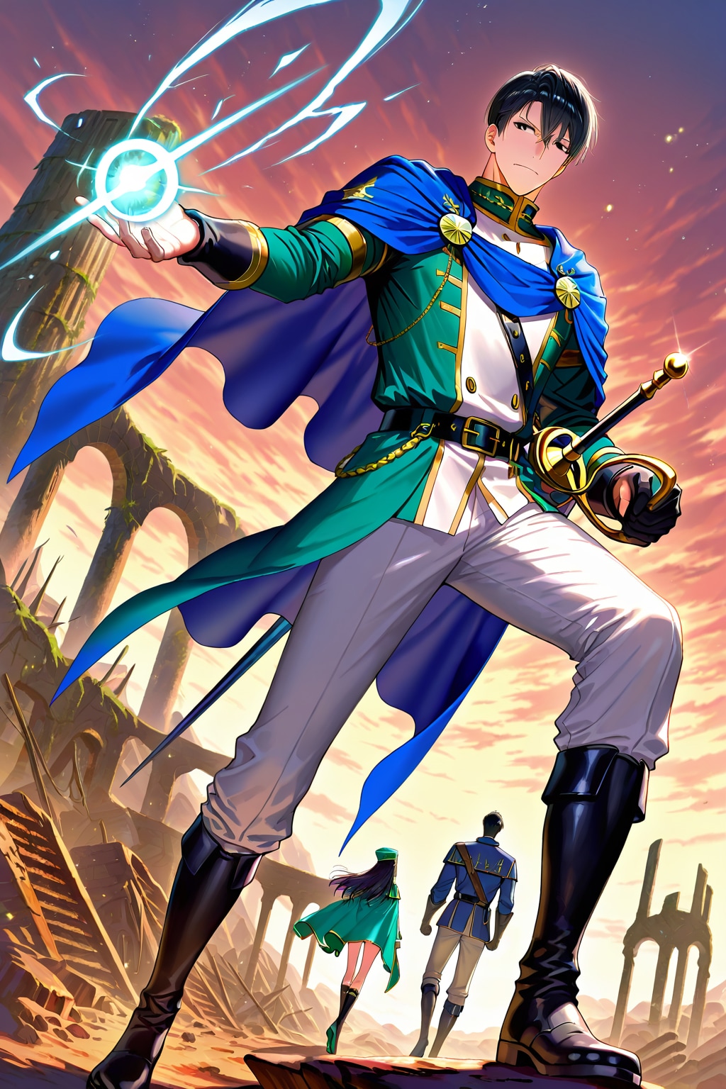 古代遺跡地下,大柄な男性魔法剣士4