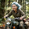 らっ子ちゃんと軍用バイク 2枚目