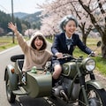 らっ子ちゃんと軍用バイク 3枚目
