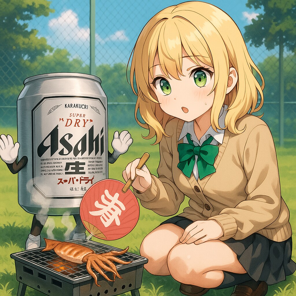 スルメを炙る沙也ちゃん