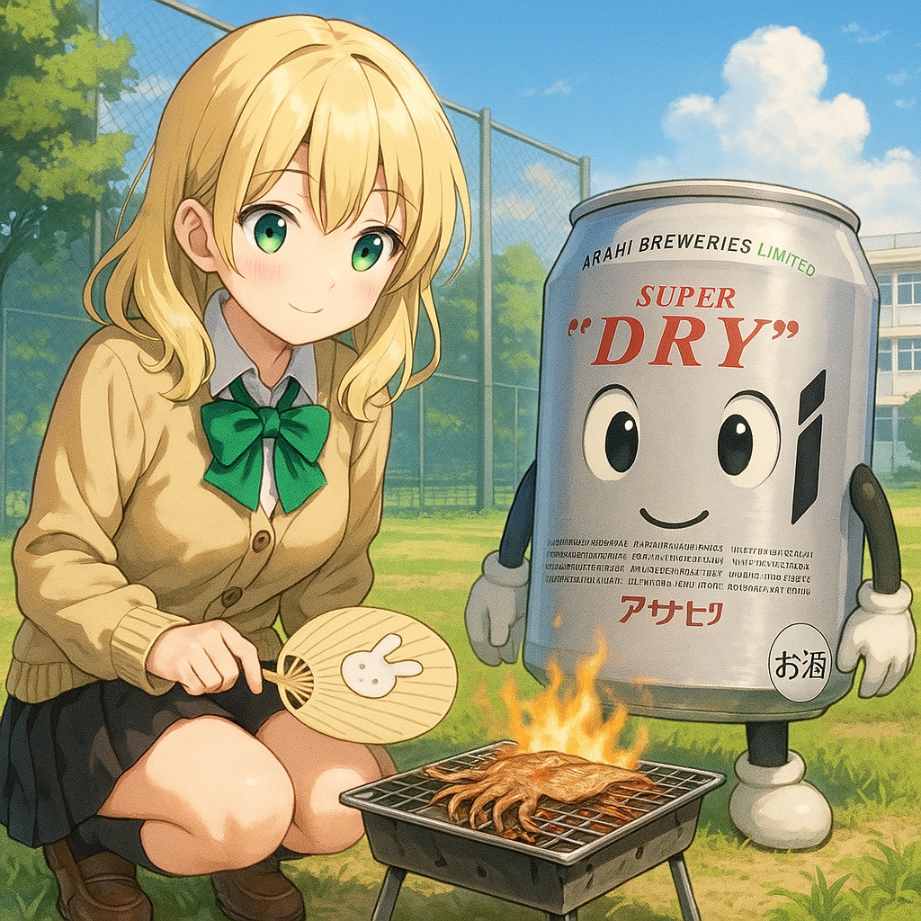 スルメを炙る沙也ちゃん