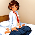 清瀬こむぎの制服脱衣 4枚目