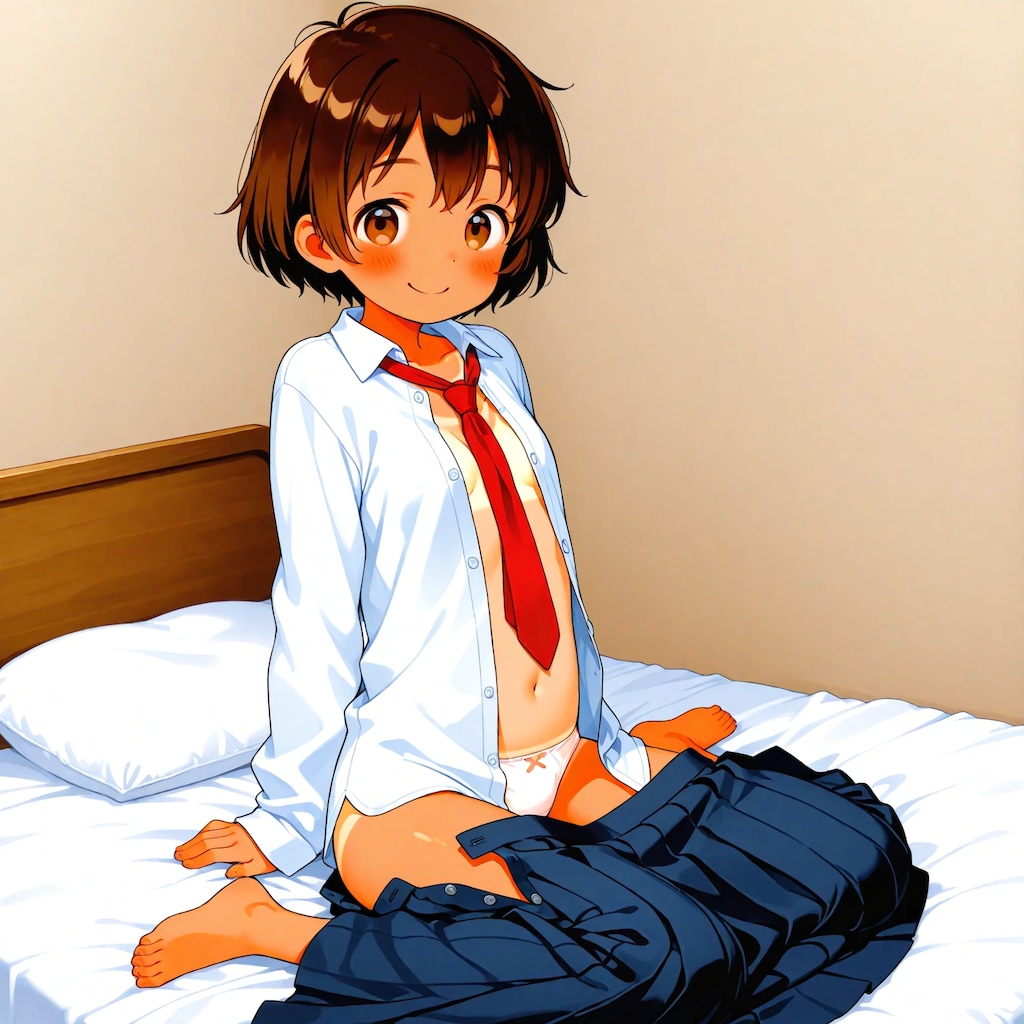 清瀬こむぎの制服脱衣