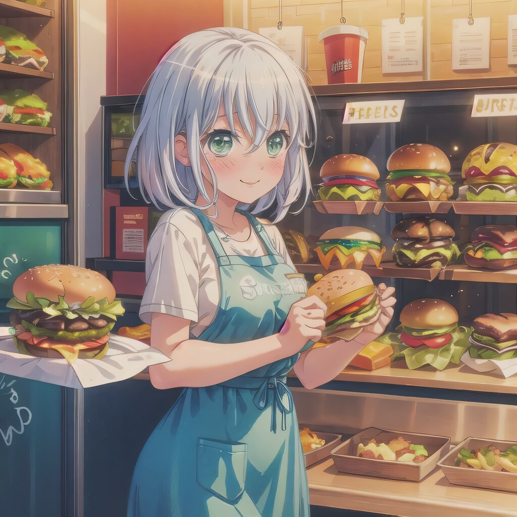 灰髪ボブでクルーの少女