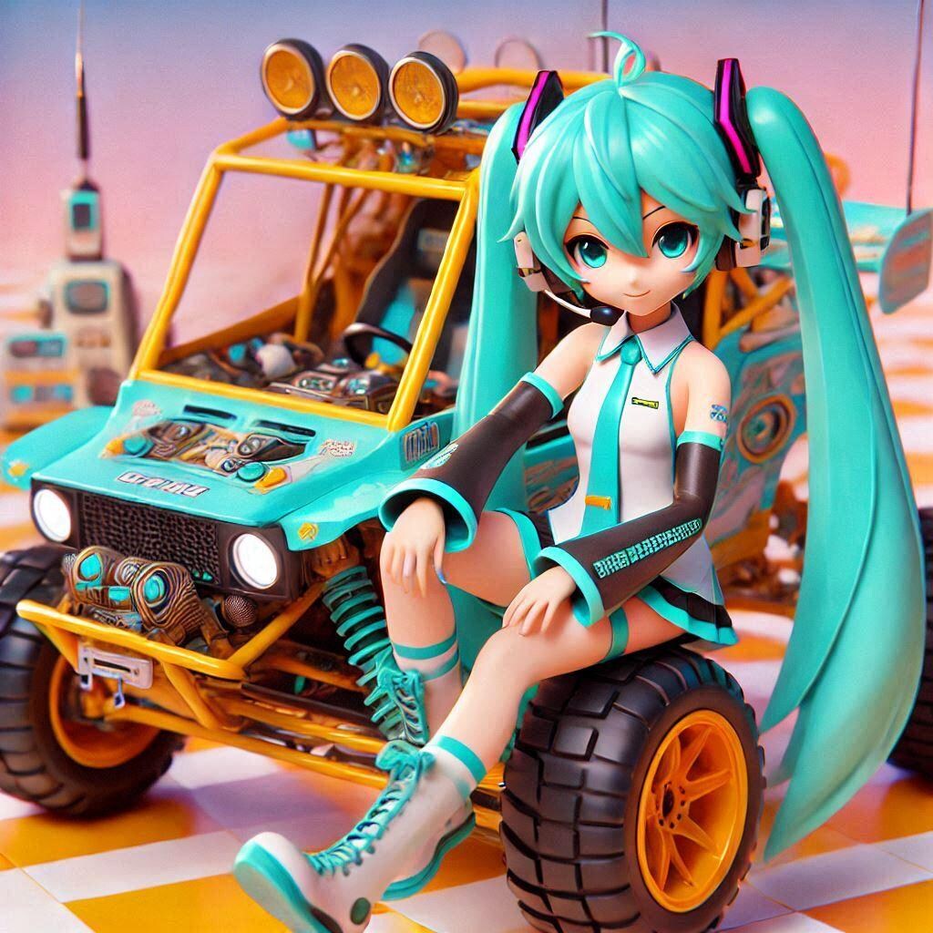 初音ミクとオフロードバギー