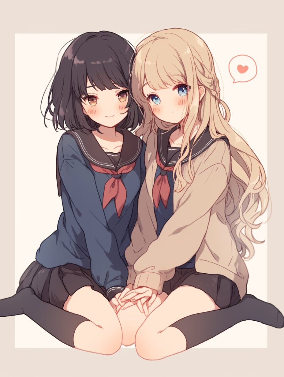 二人のJK202 | の人気AIイラスト・グラビア