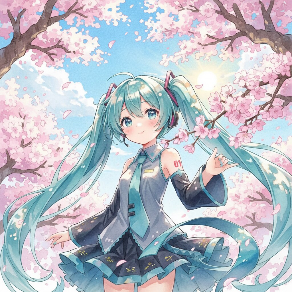 みどツイさん。桜と太陽
