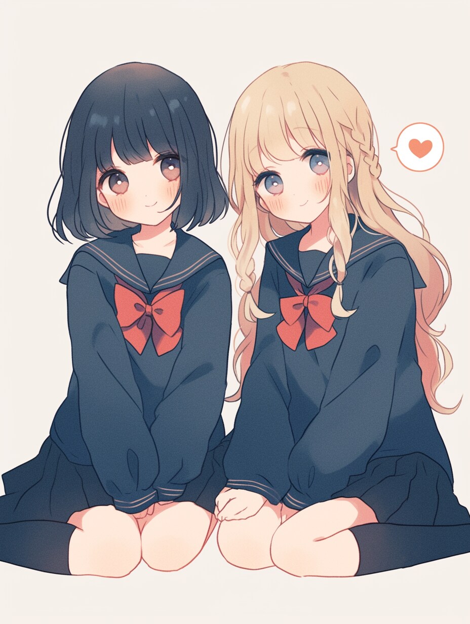 二人のJK415 | の人気AIイラスト・グラビア