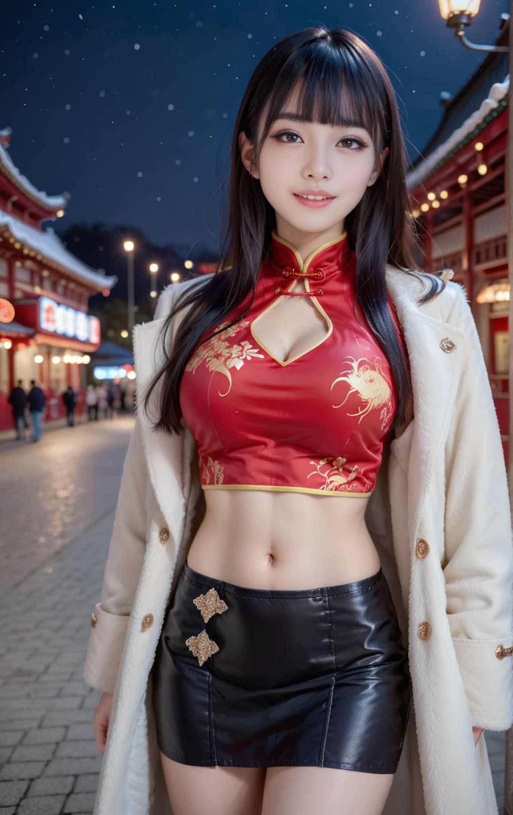 赤のチャイナドレス