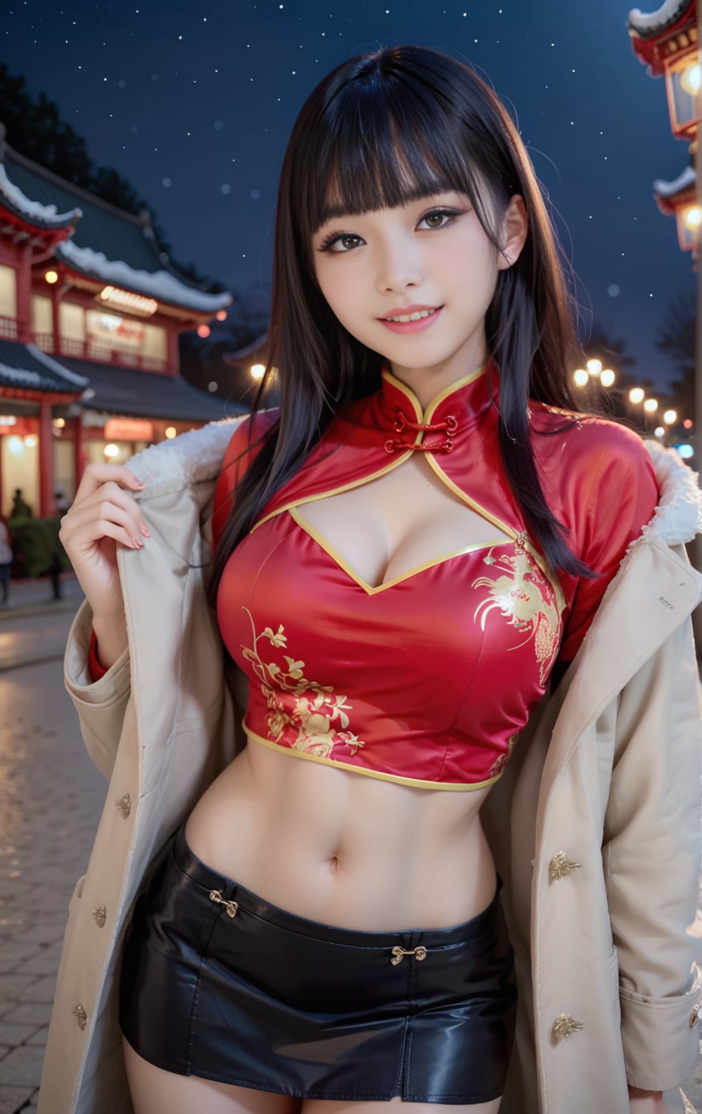 赤のチャイナドレス