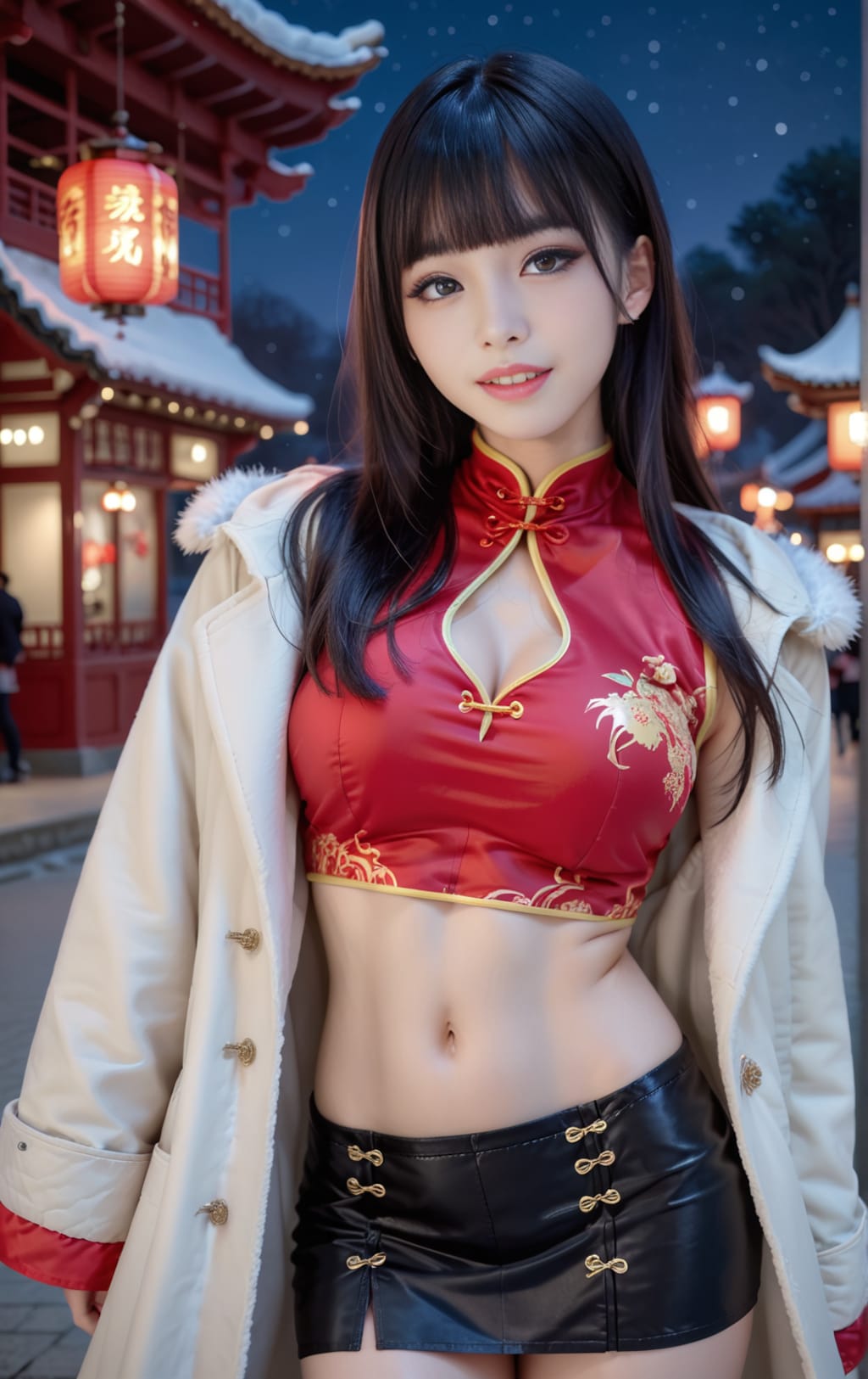 赤のチャイナドレス