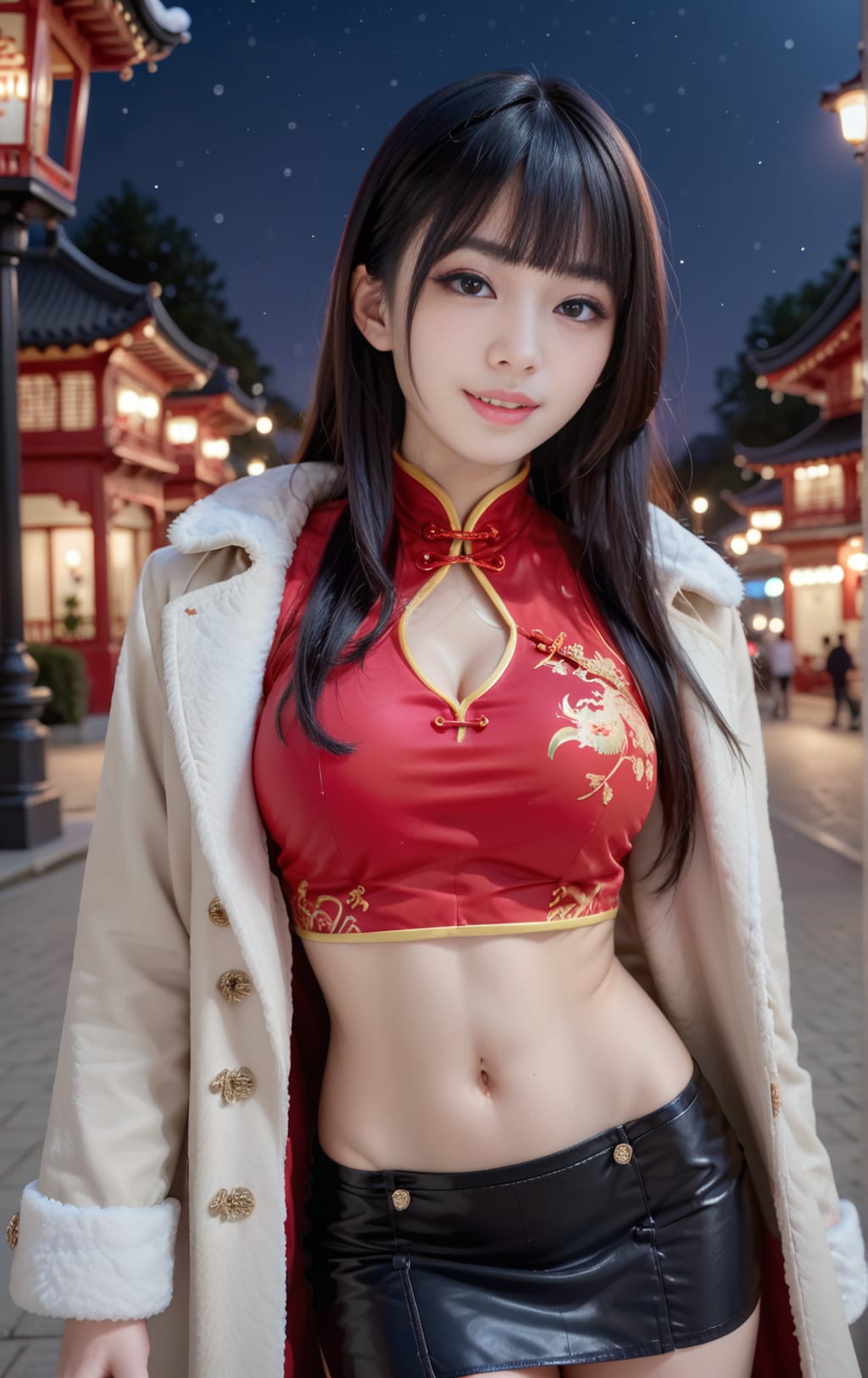 赤のチャイナドレス