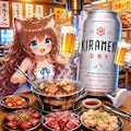 ホルモン焼き屋でビールを飲みながらホルモンを焼く小さな女の子 4枚目
