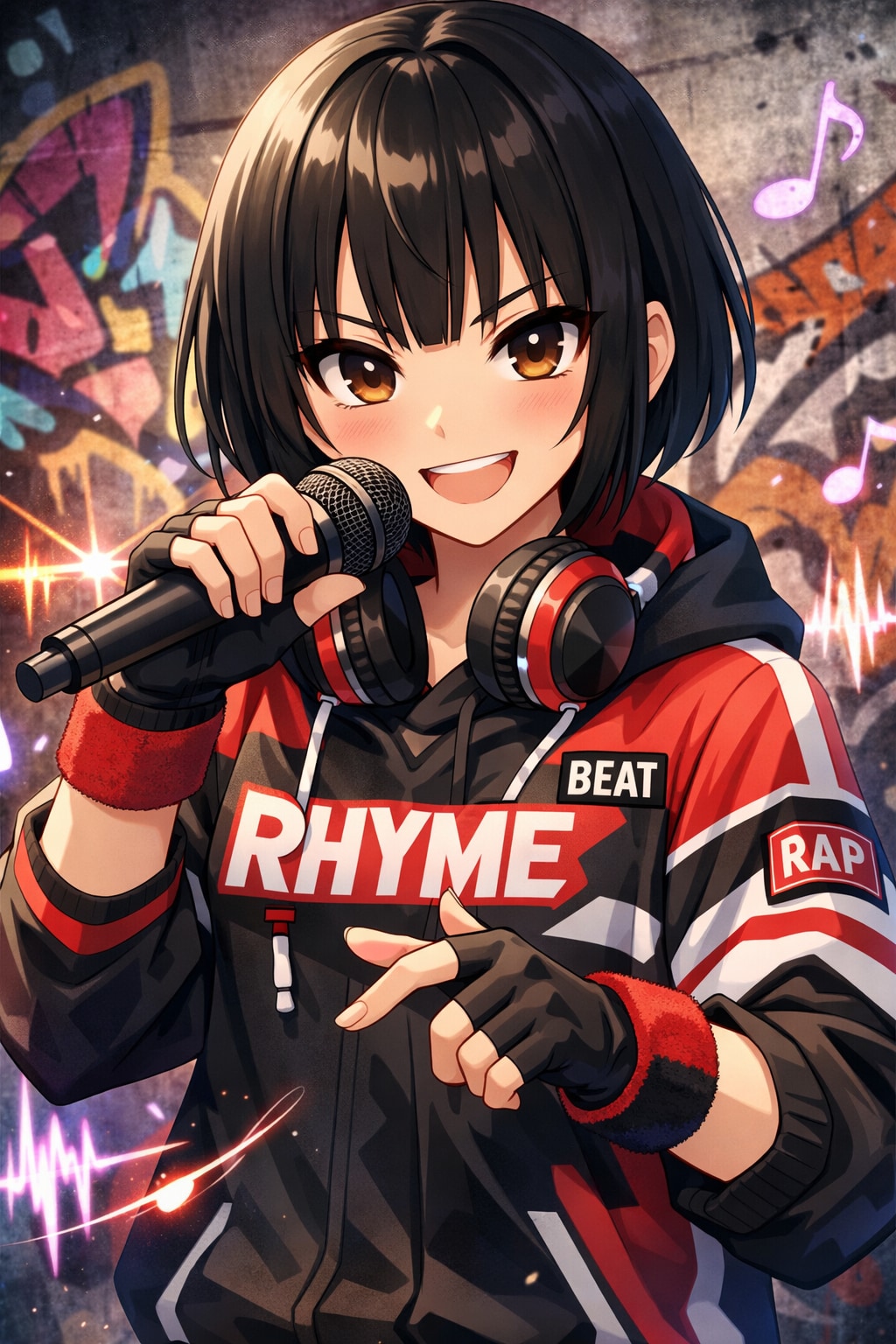 ラップバトルをしている女の子