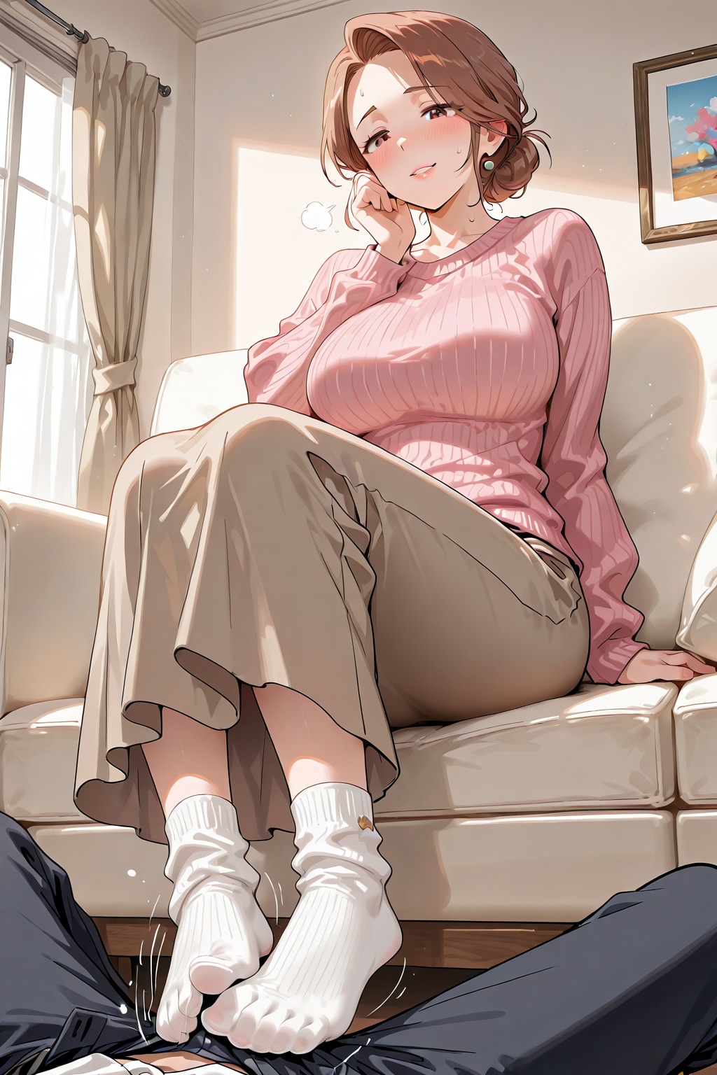 人妻お姉さん　私服足コキ