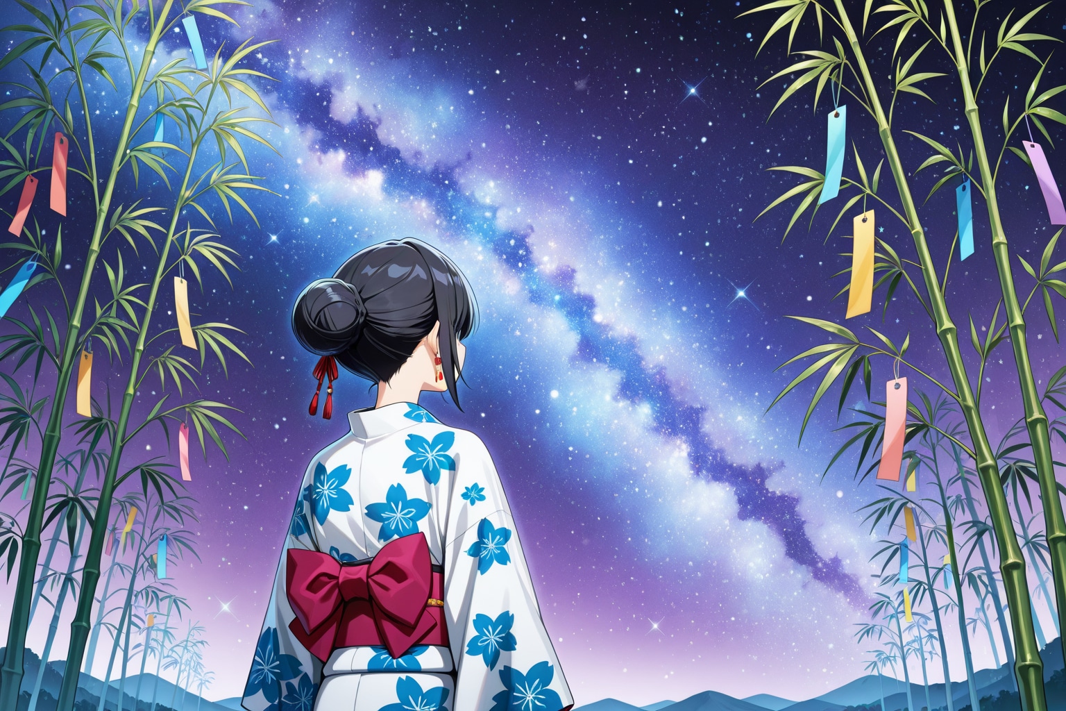 女の子と星空　その２