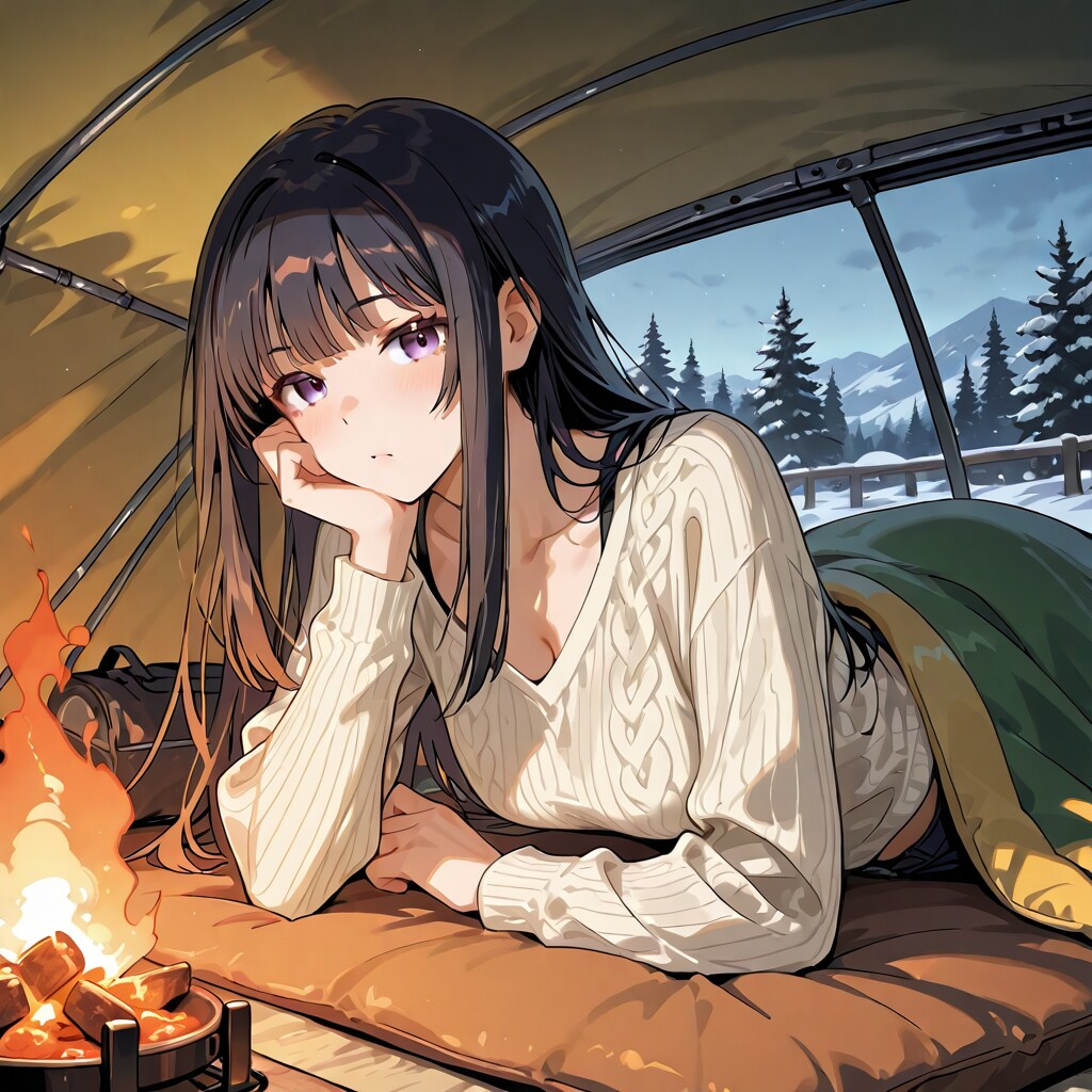 テントでリラックス