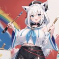 芸術に目覚めた白上フブキ様が絵を描くファンアートをAI先生にお願いした結果がこちら！ 5枚目