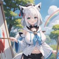芸術に目覚めた白上フブキ様が絵を描くファンアートをAI先生にお願いした結果がこちら！ 6枚目