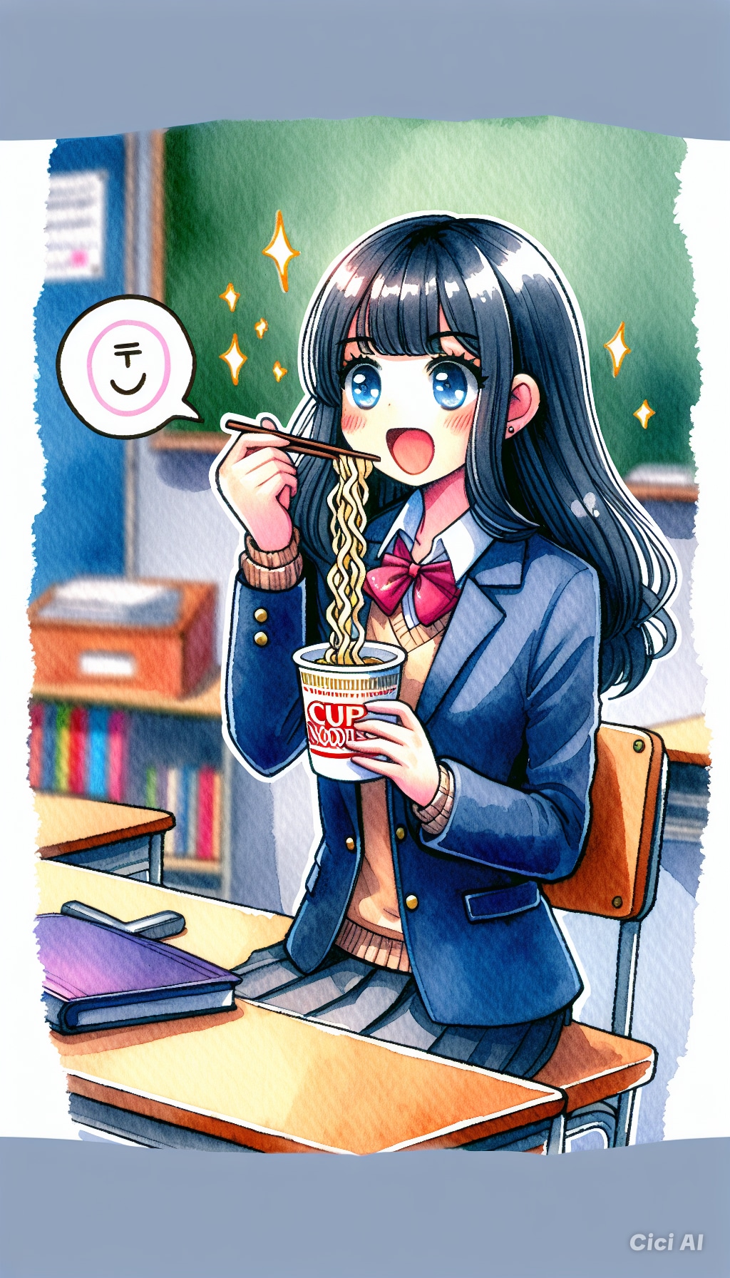 お嬢様、カップ麺に感激