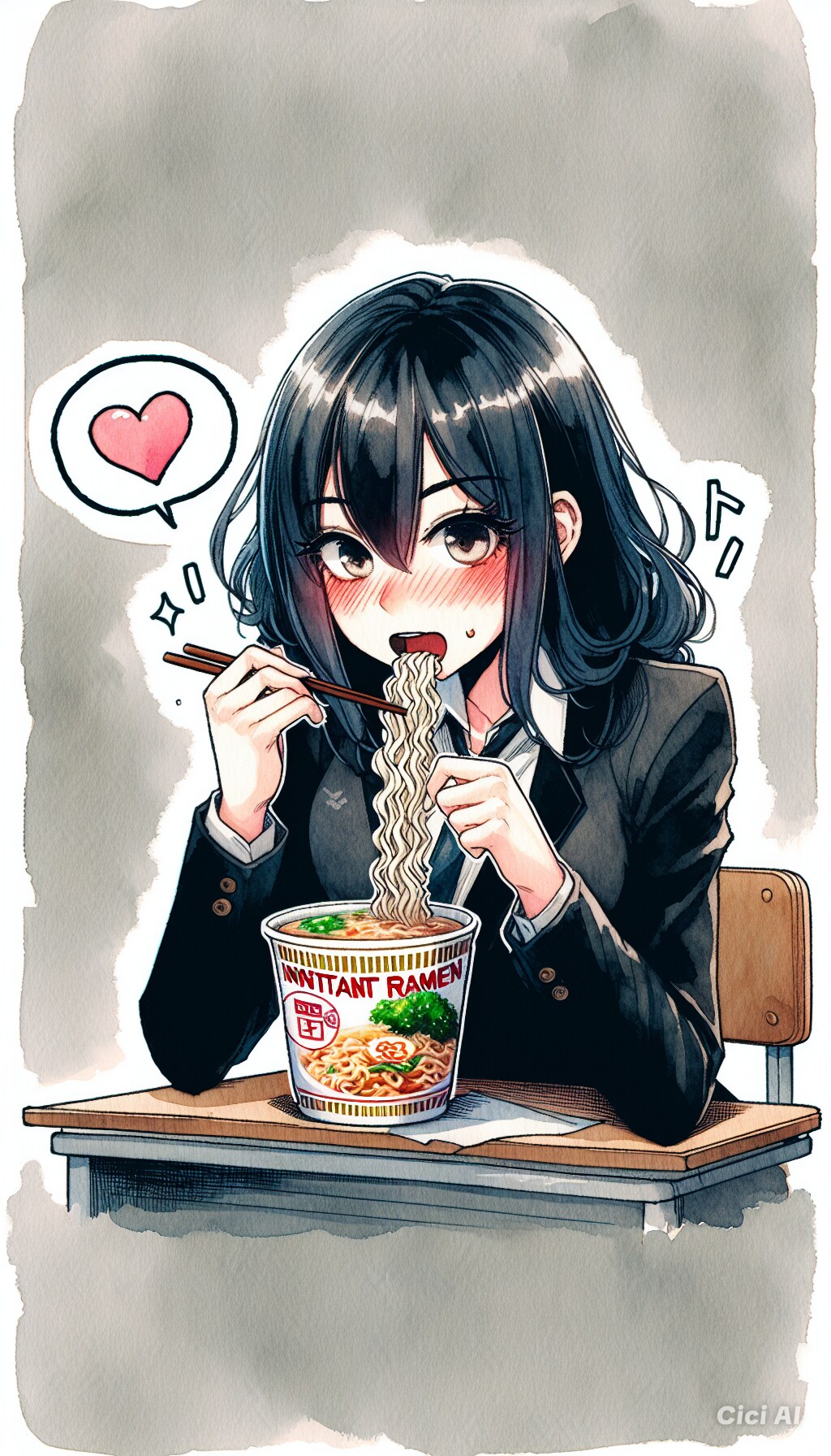 お嬢様、カップ麺に感激