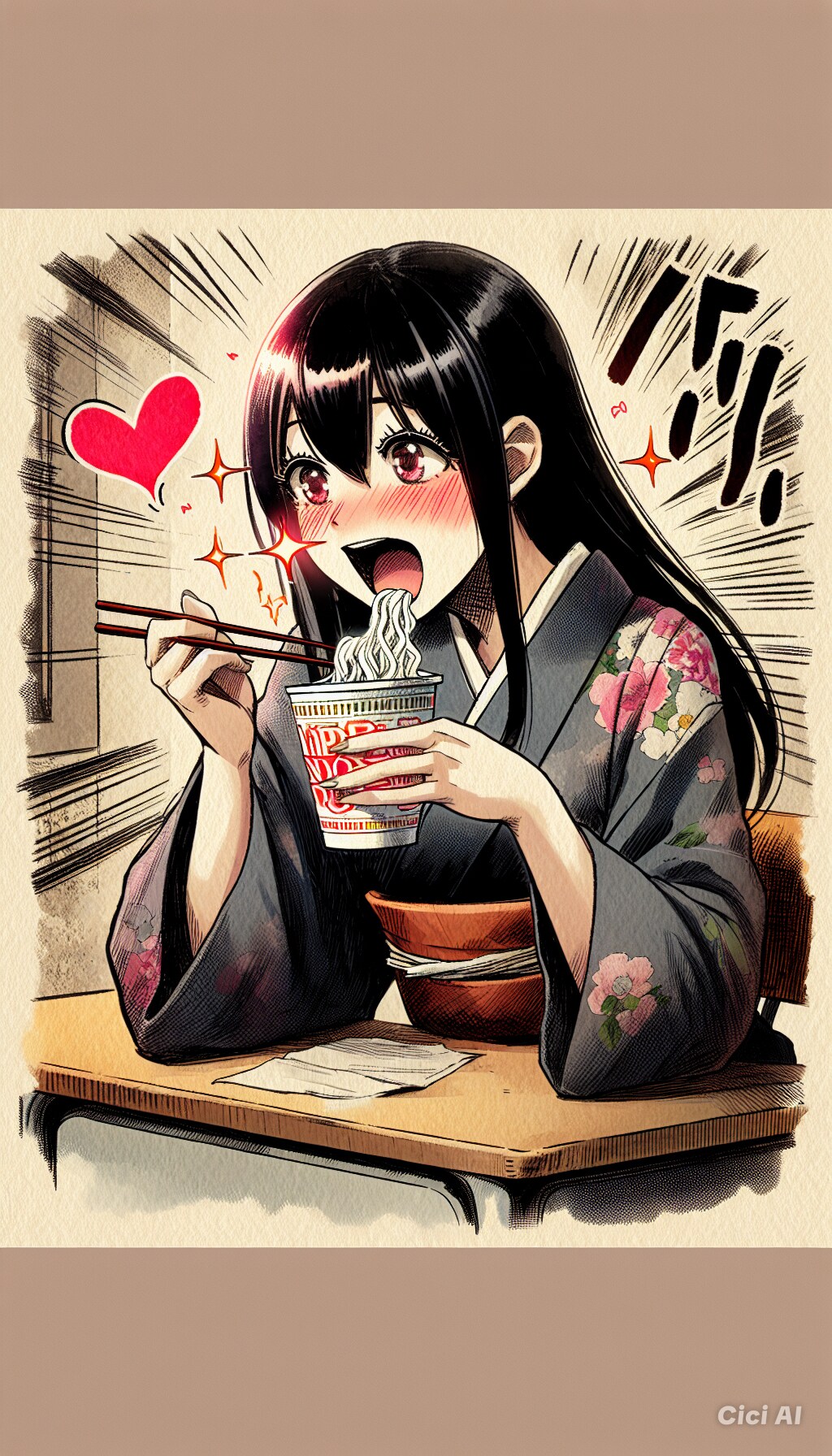 お嬢様、カップ麺に感激