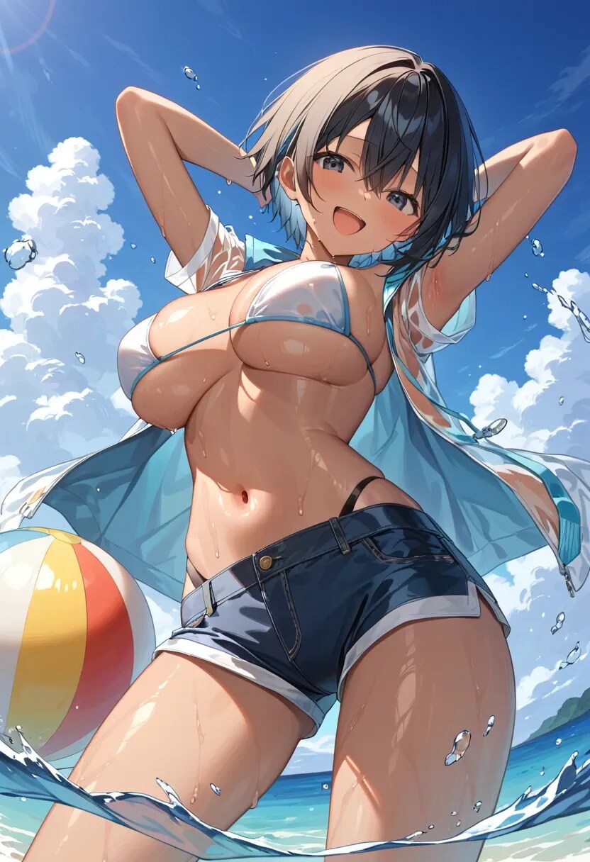 海辺系褐色ガール