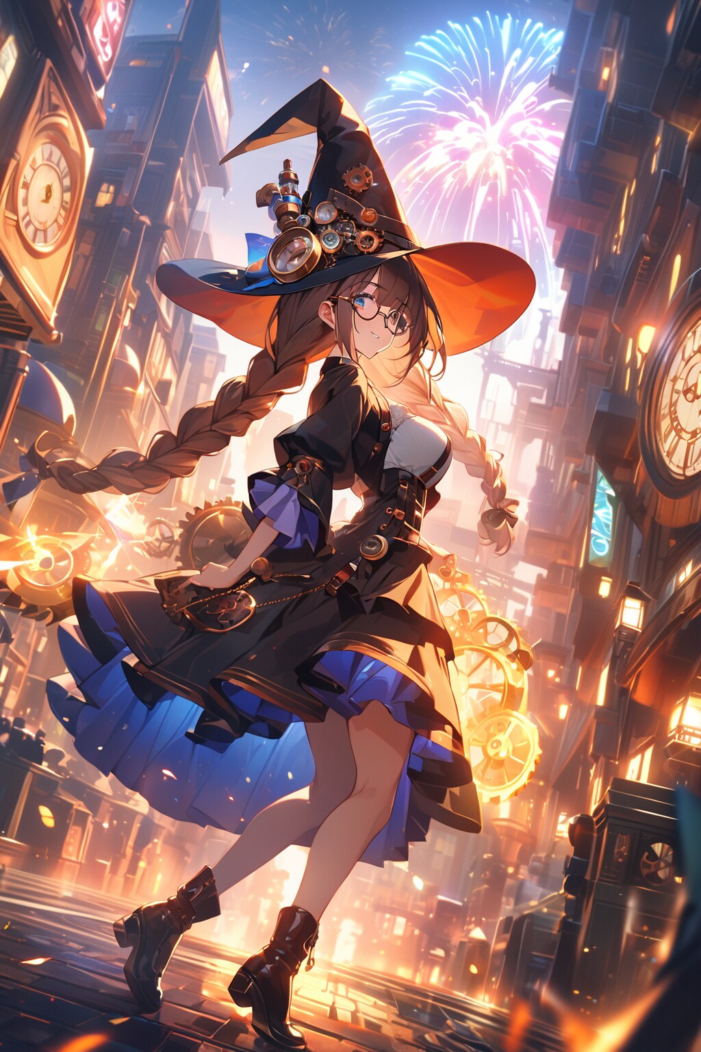 スチームパンクの世界の魔女