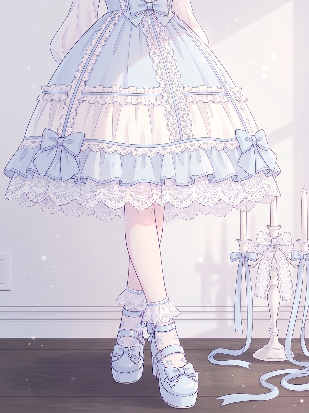 淡青 lace幻想裙舞
