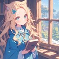 紅葉の読書 3枚目