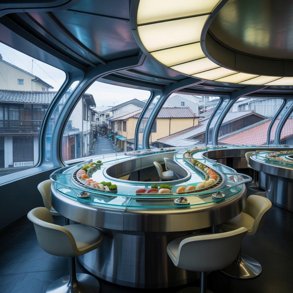 宇宙っぽい回転寿司のお店