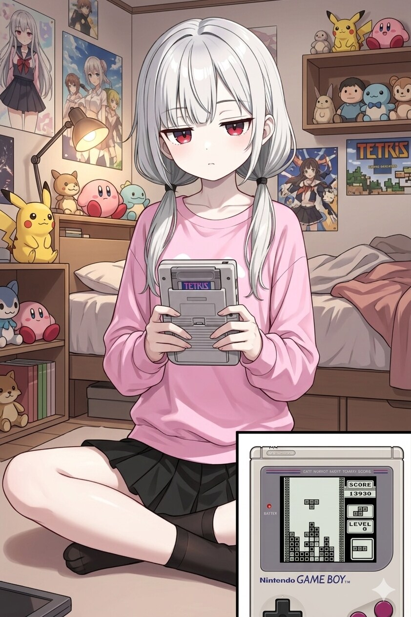 ゲームボーイするアイちゃん