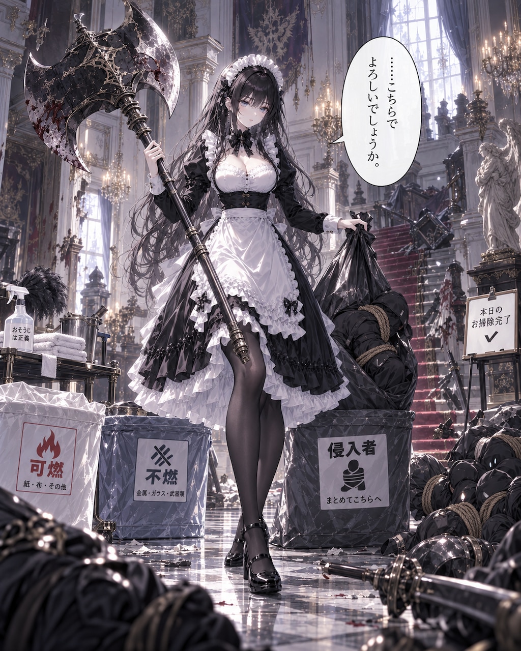 お茶をお持ちしました。――戦闘後ですが。