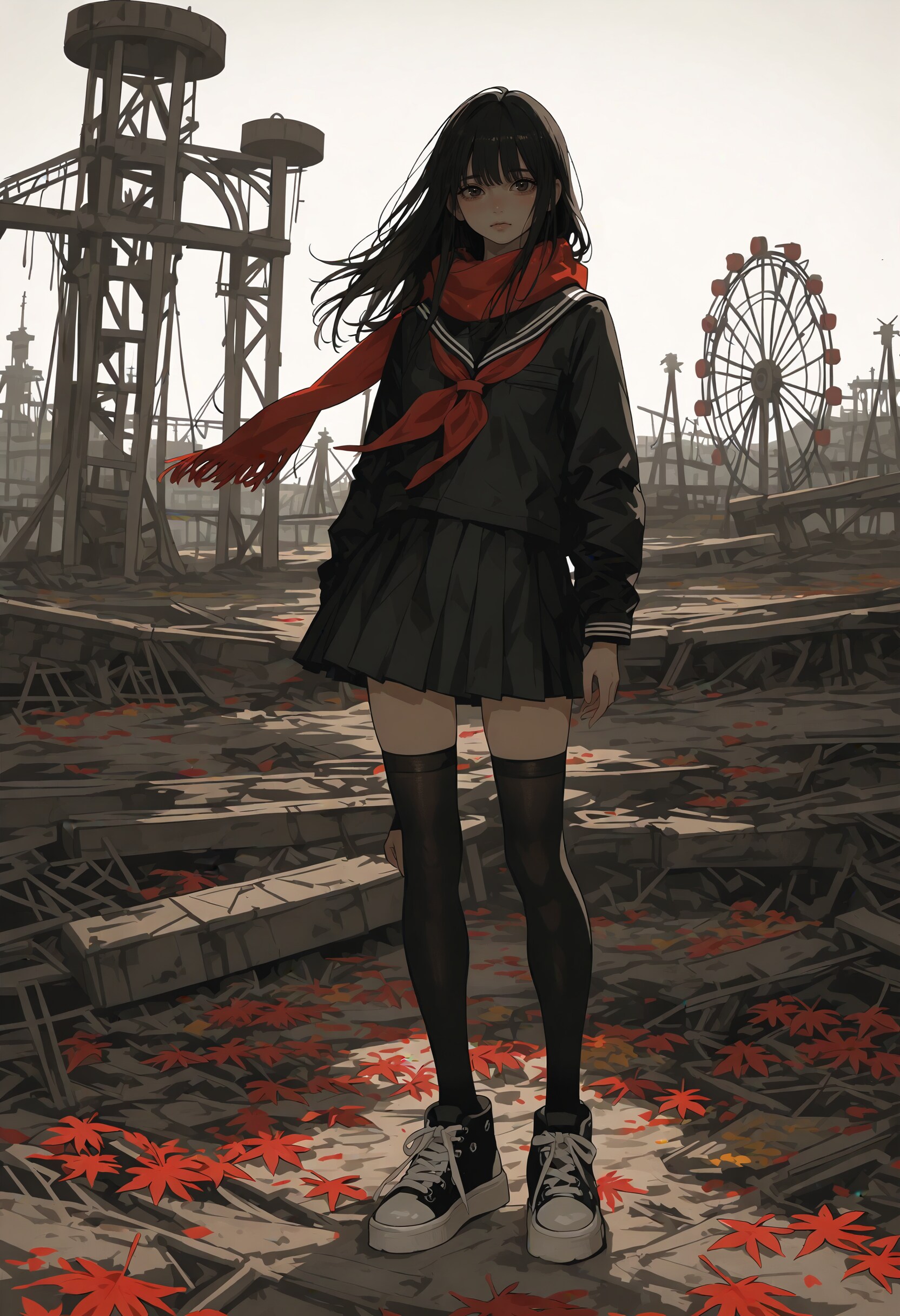 赤いマフラー | の人気AIイラスト・グラビア